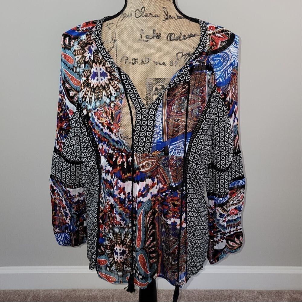 Daniel Rainn mixed print blouse